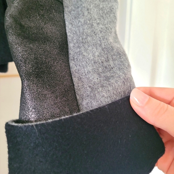 Akris Wool and Leather Moto Jacket Zipper sz 4 - Picture 11 of 13